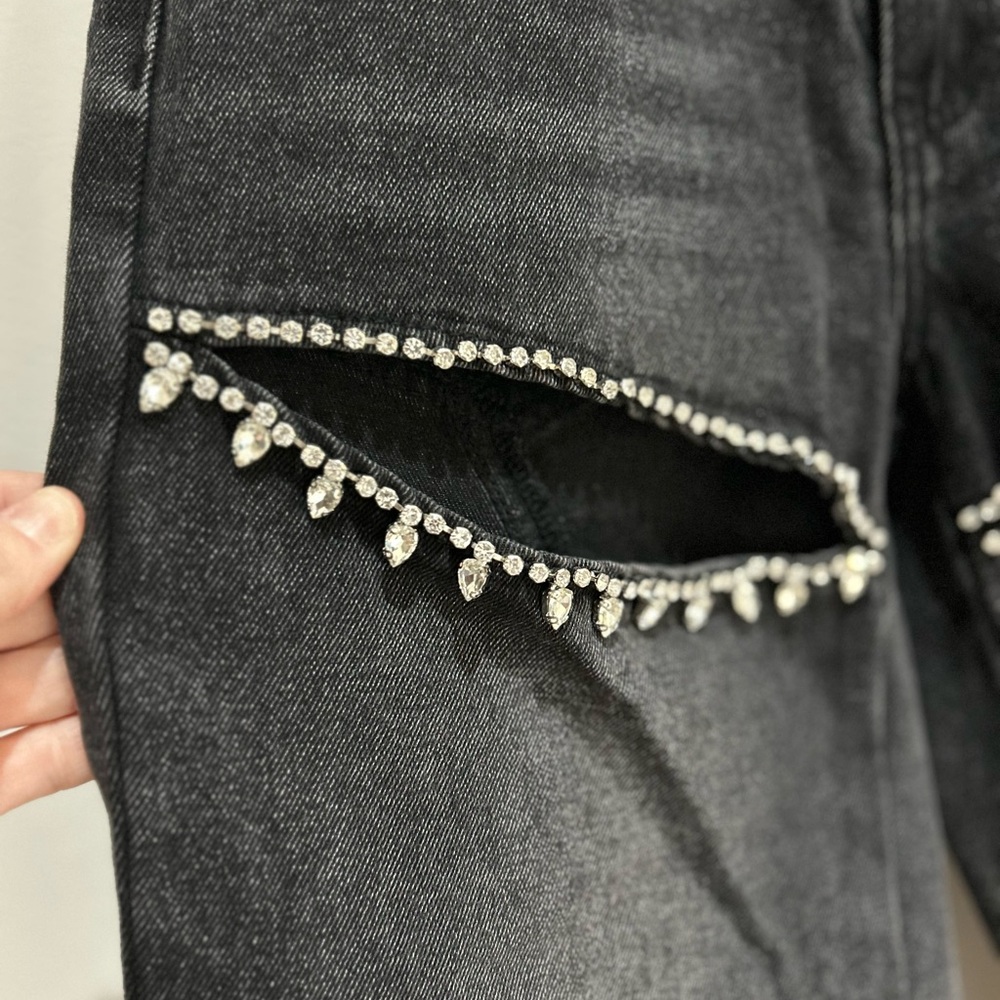 Sincerely Jules Black Denim Rhinestone Accents Taylor Swift Heart Size 1/24 NWT - Picture 4 of 10
